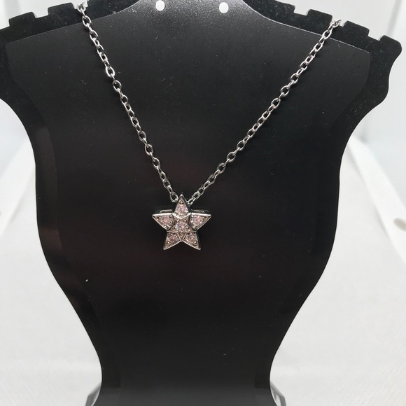HYPERFLASH Five-pointed Pendant White Sapphire 925 Sterling Silver Necklace - Picture 1 of 6